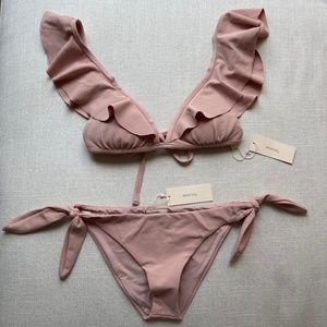 SOLD OUT Eberjey brand new ruffle light pink bikini size medium